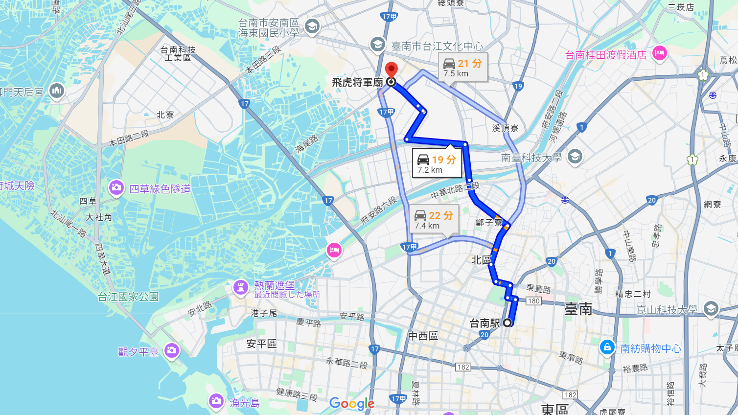 飛虎将軍廟地図