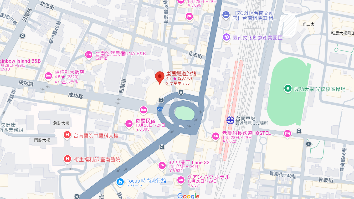 鐵道大飯店地図