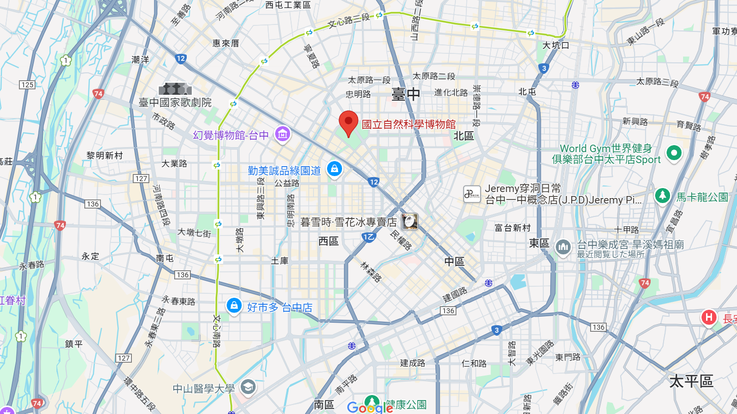 国立自然科学博物館地図