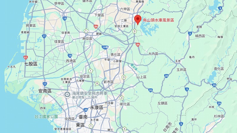 烏山頭ダムの地図